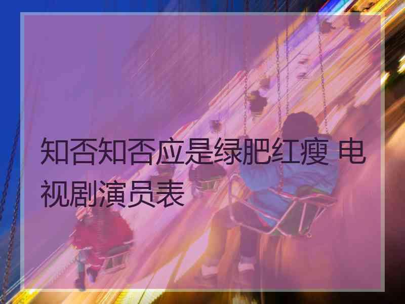 知否知否应是绿肥红瘦 电视剧演员表