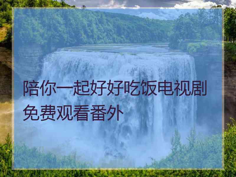陪你一起好好吃饭电视剧免费观看番外