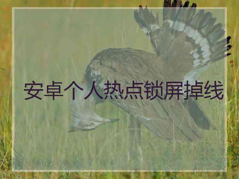 安卓个人热点锁屏掉线