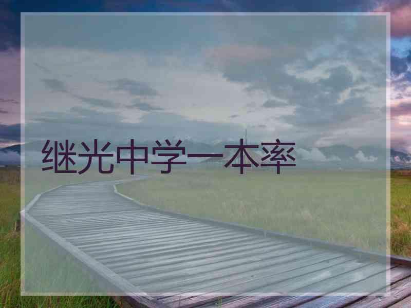 继光中学一本率