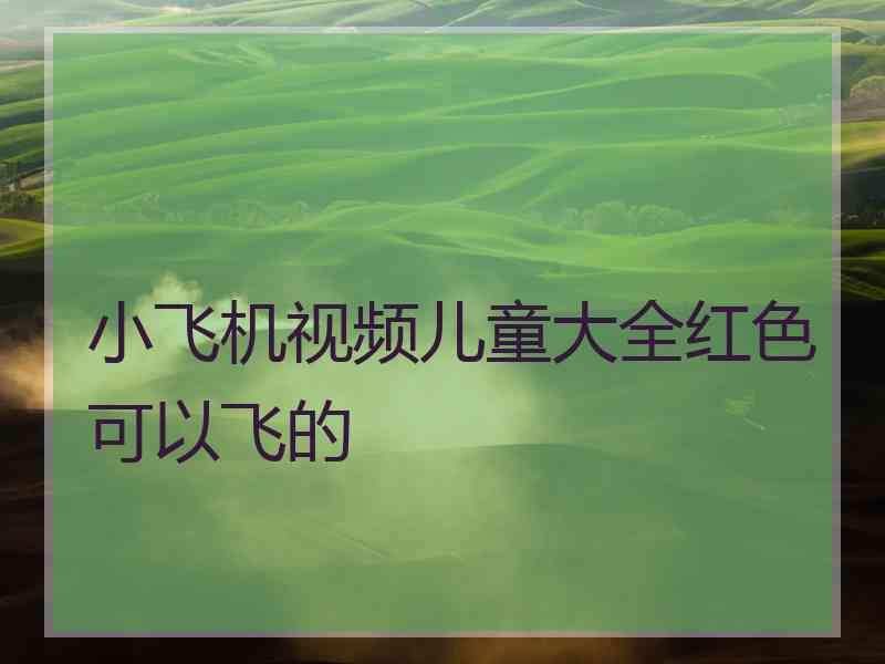 小飞机视频儿童大全红色可以飞的