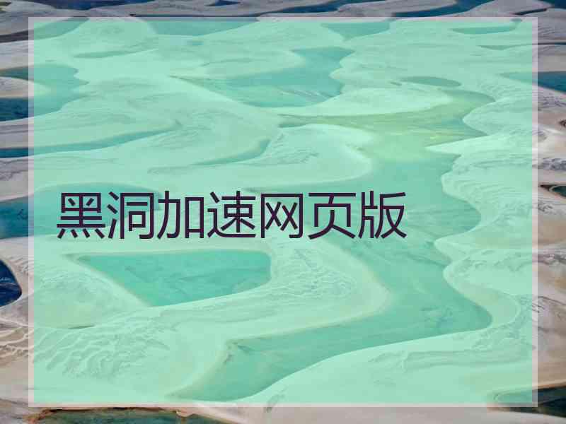黑洞加速网页版