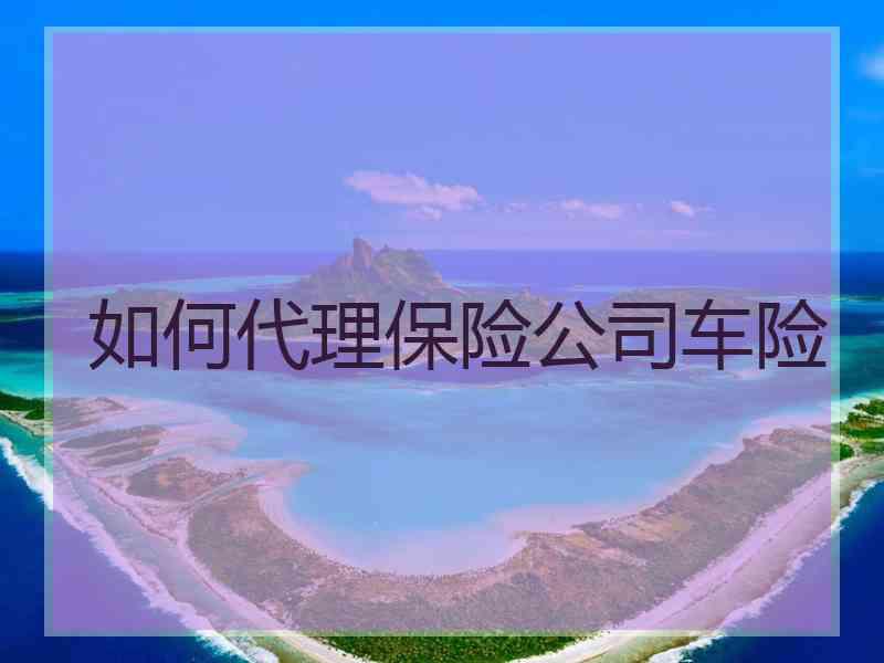 如何代理保险公司车险