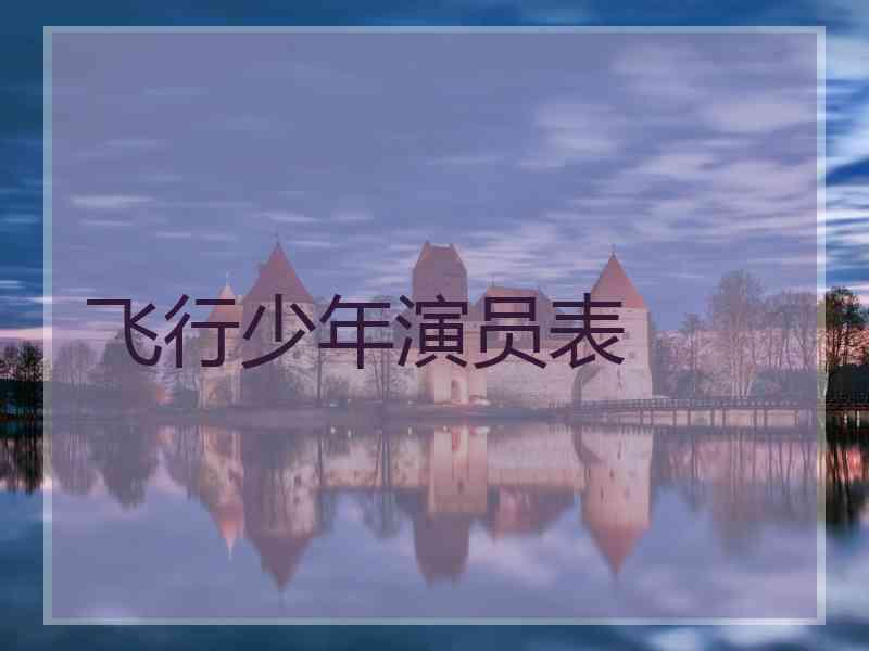 飞行少年演员表