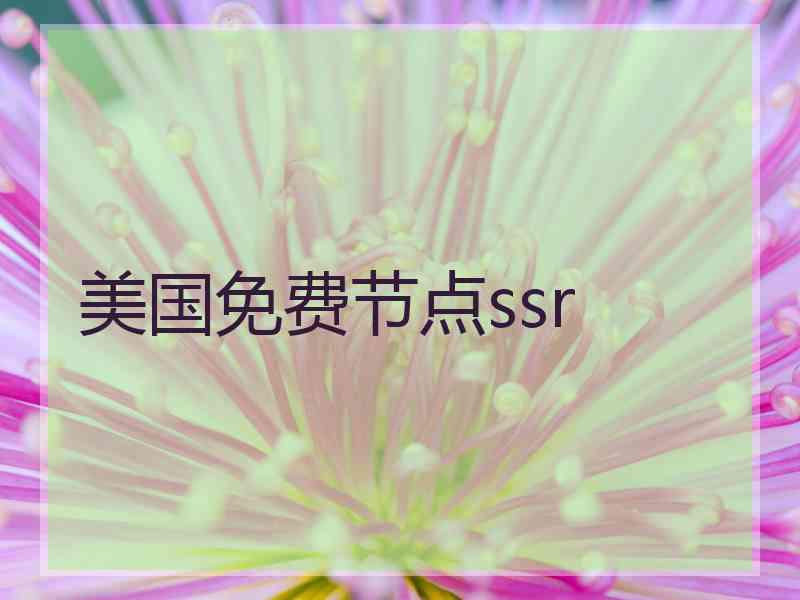 美国免费节点ssr