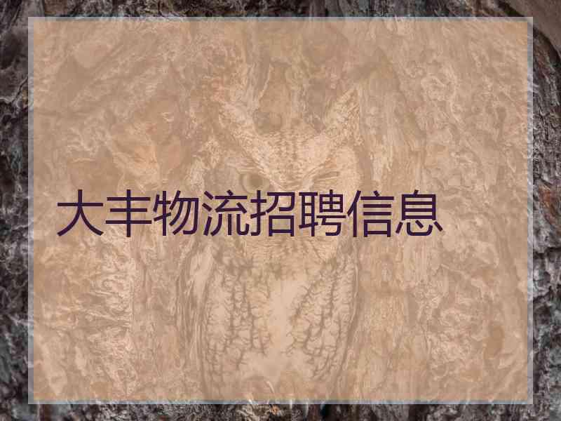 大丰物流招聘信息