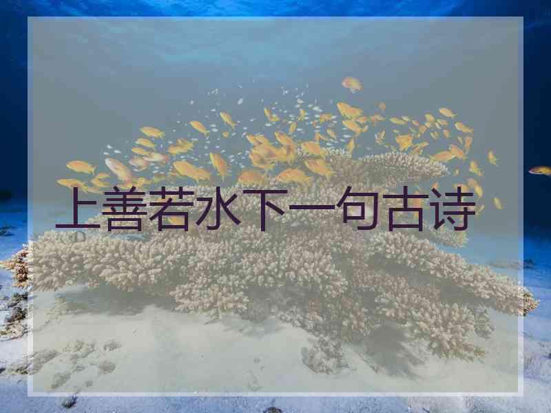 上善若水下一句古诗