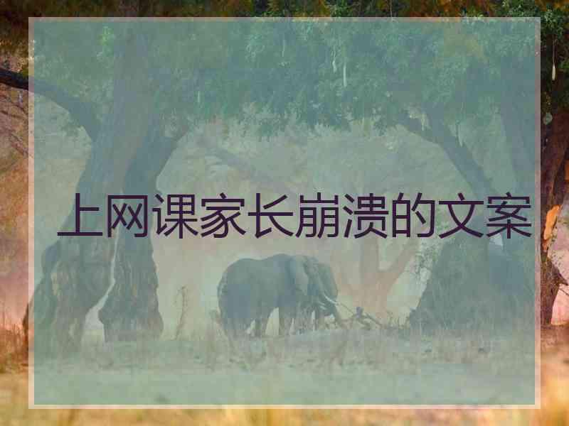上网课家长崩溃的文案