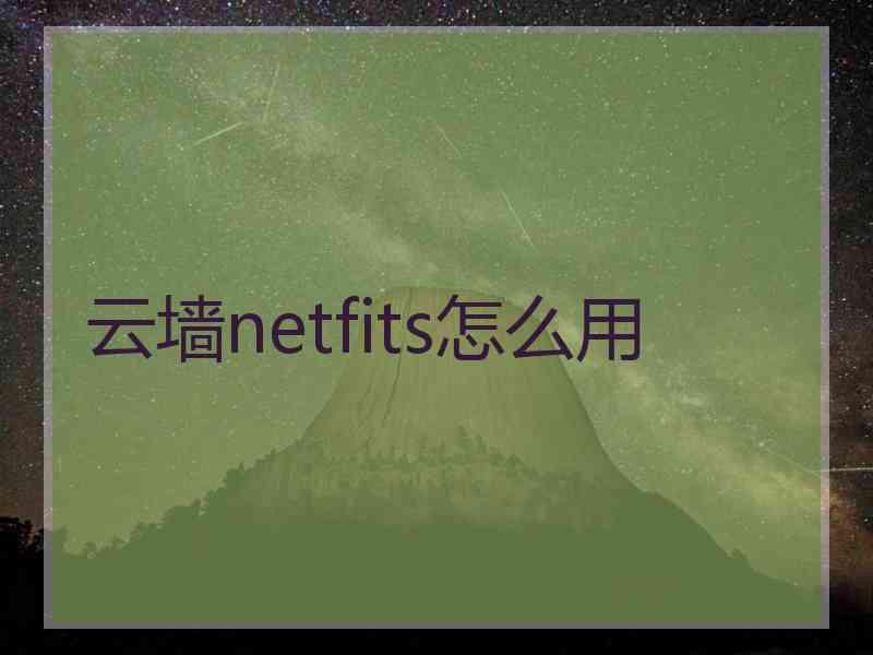 云墙netfits怎么用