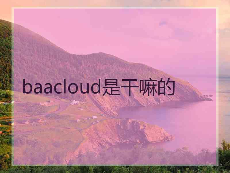 baacloud是干嘛的