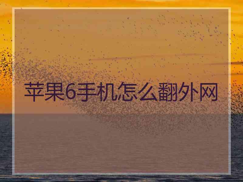 苹果6手机怎么翻外网