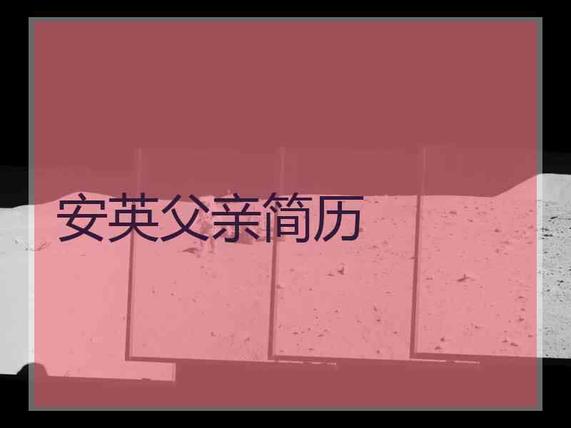 安英父亲简历