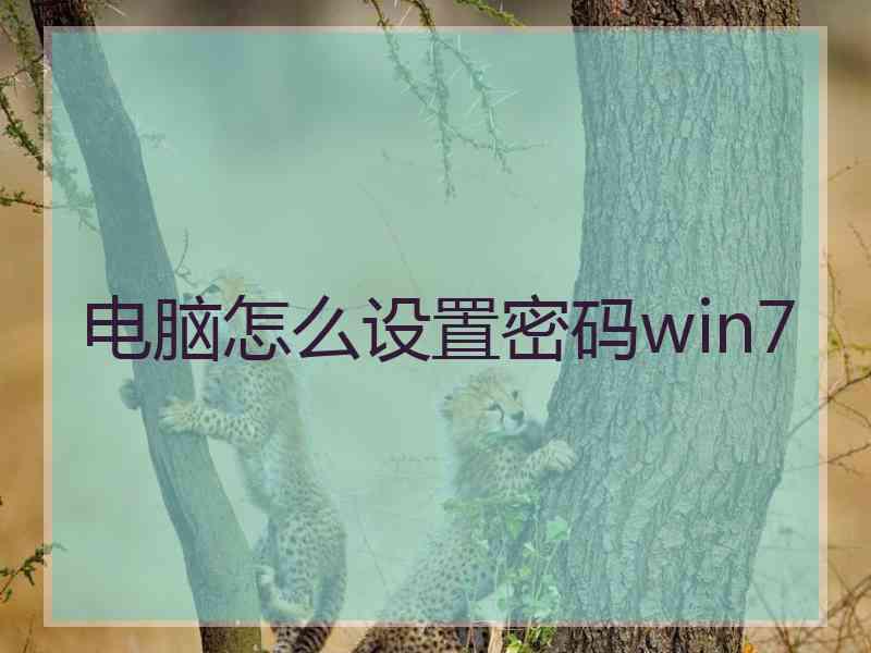 电脑怎么设置密码win7