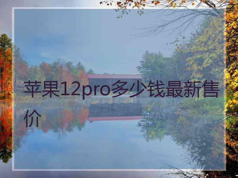 苹果12pro多少钱最新售价