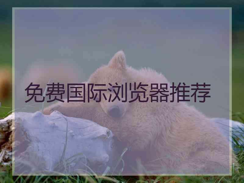 免费国际浏览器推荐
