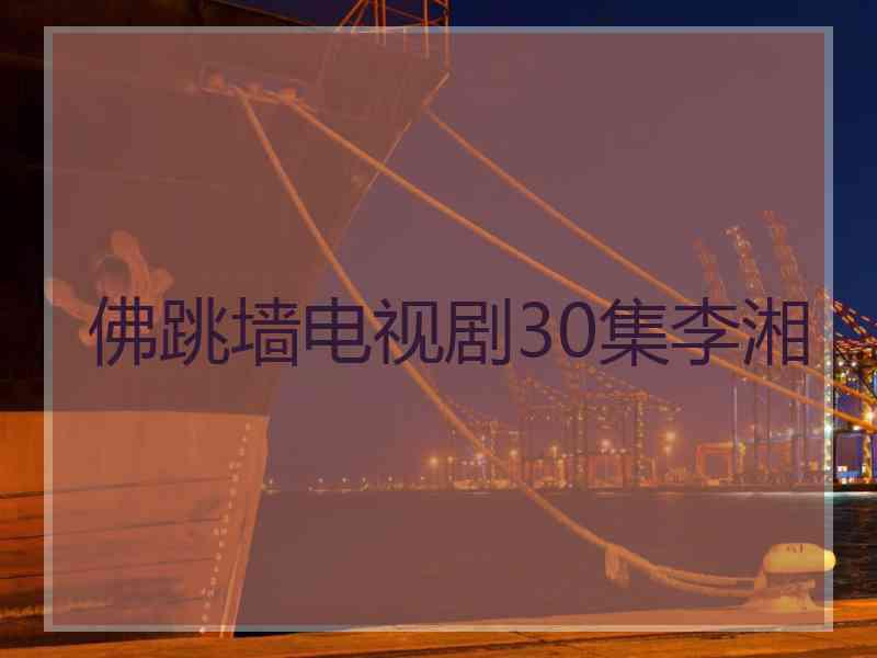 佛跳墙电视剧30集李湘