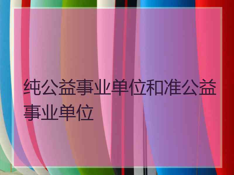 纯公益事业单位和准公益事业单位