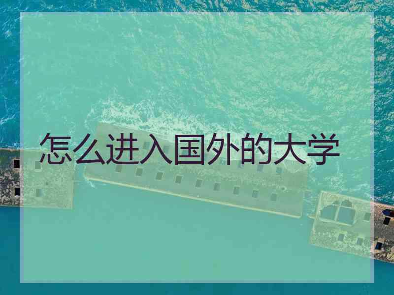 怎么进入国外的大学