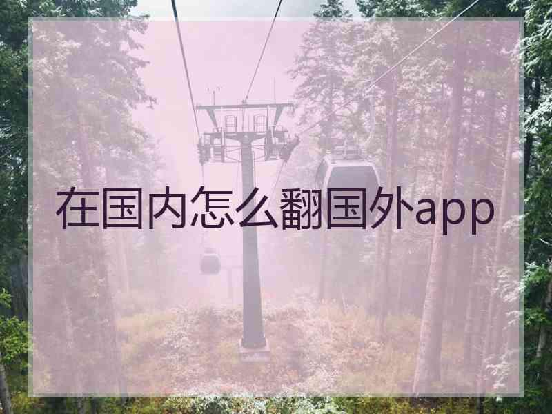 在国内怎么翻国外app