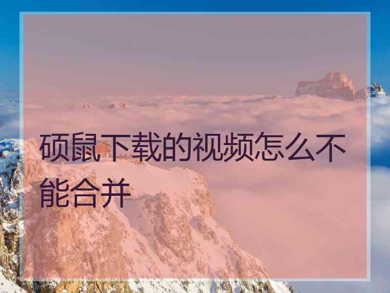 硕鼠下载的视频怎么不能合并
