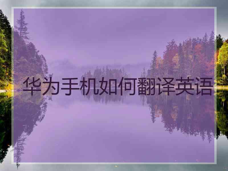 华为手机如何翻译英语