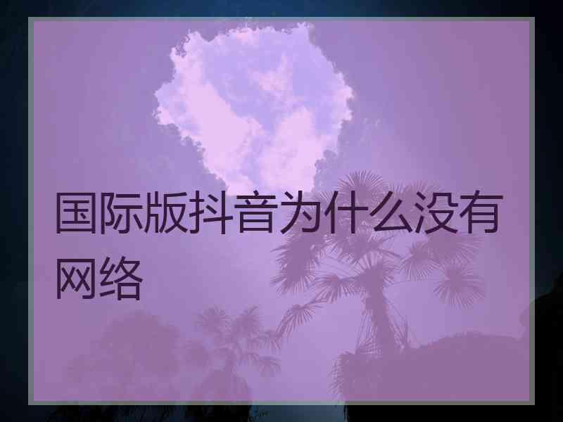 国际版抖音为什么没有网络