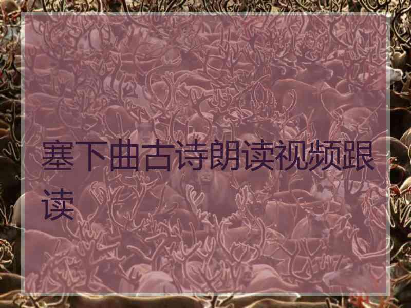 塞下曲古诗朗读视频跟读