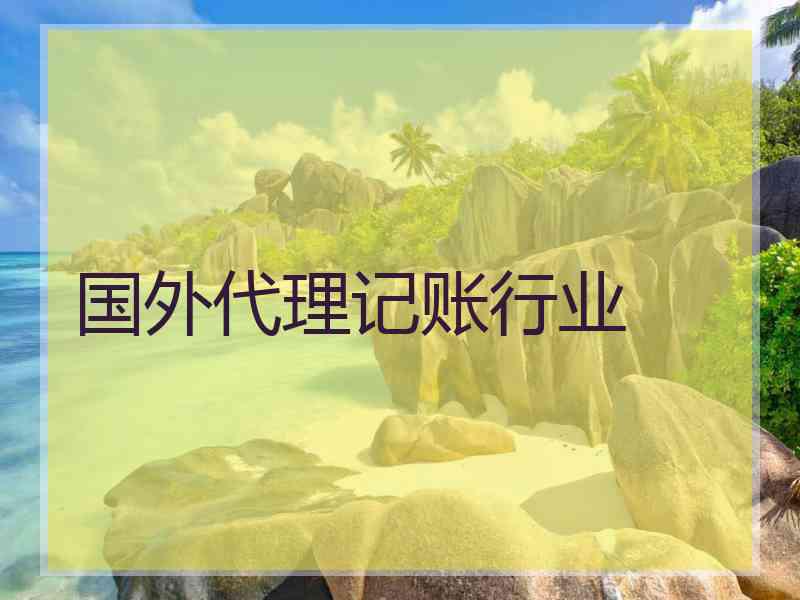 国外代理记账行业