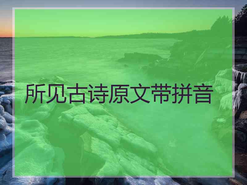 所见古诗原文带拼音