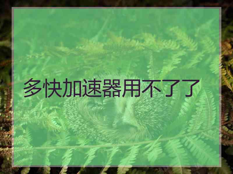 多快加速器用不了了