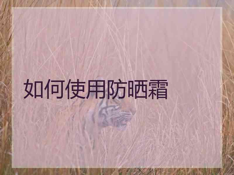 如何使用防晒霜