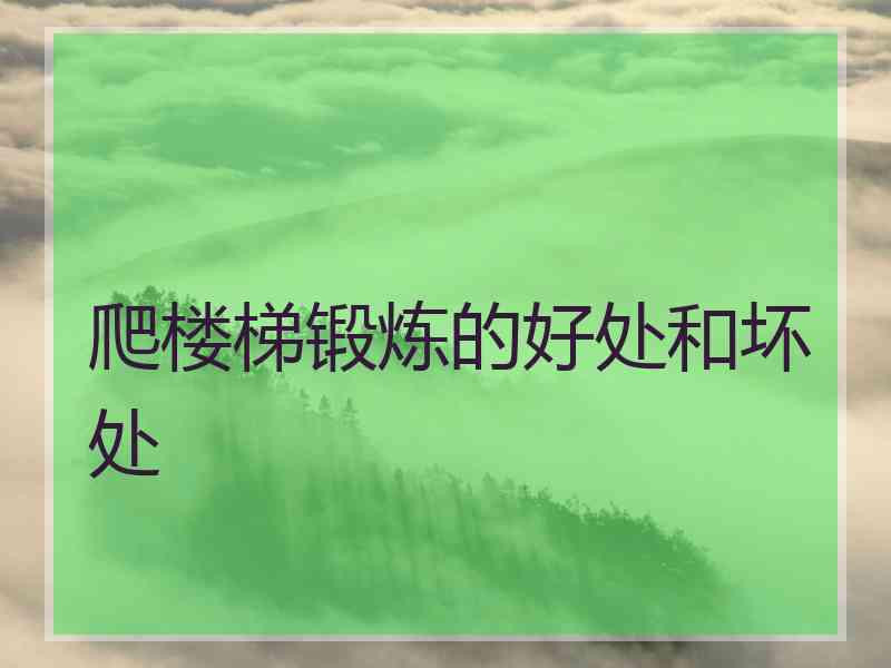 爬楼梯锻炼的好处和坏处