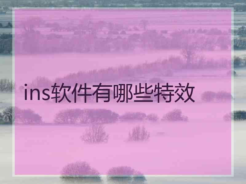 ins软件有哪些特效