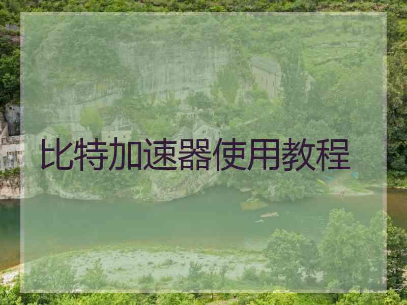比特加速器使用教程