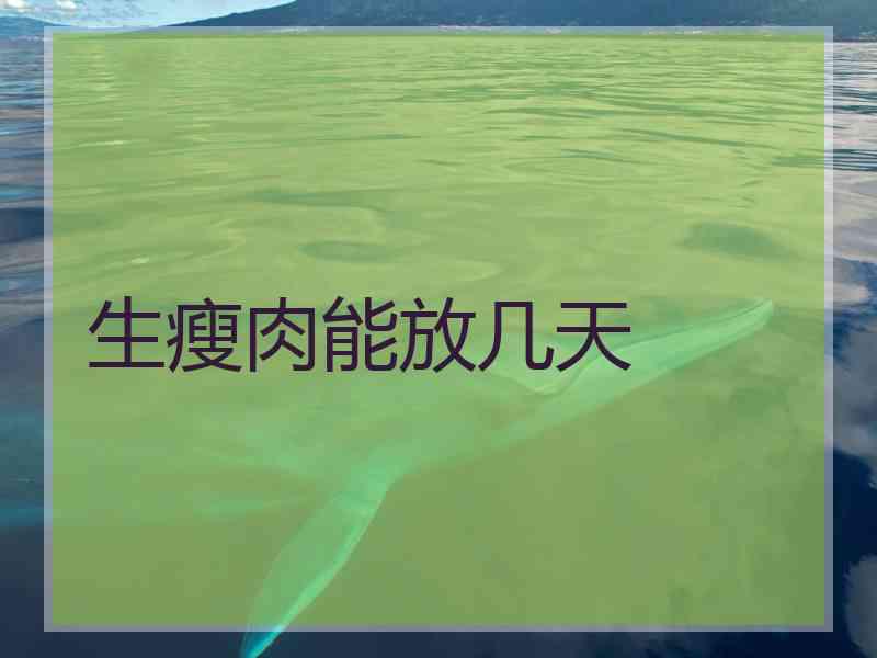生瘦肉能放几天
