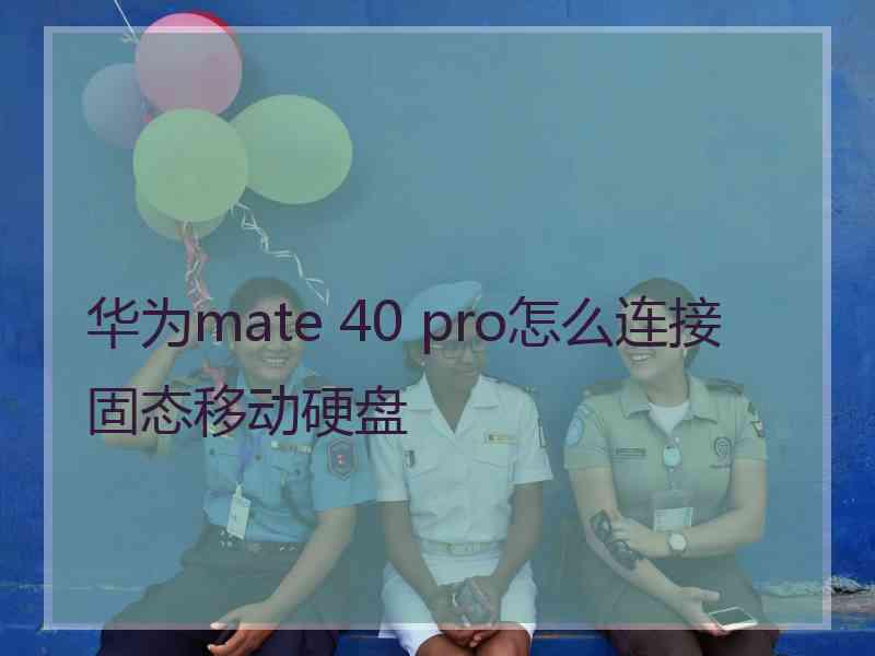 华为mate 40 pro怎么连接固态移动硬盘