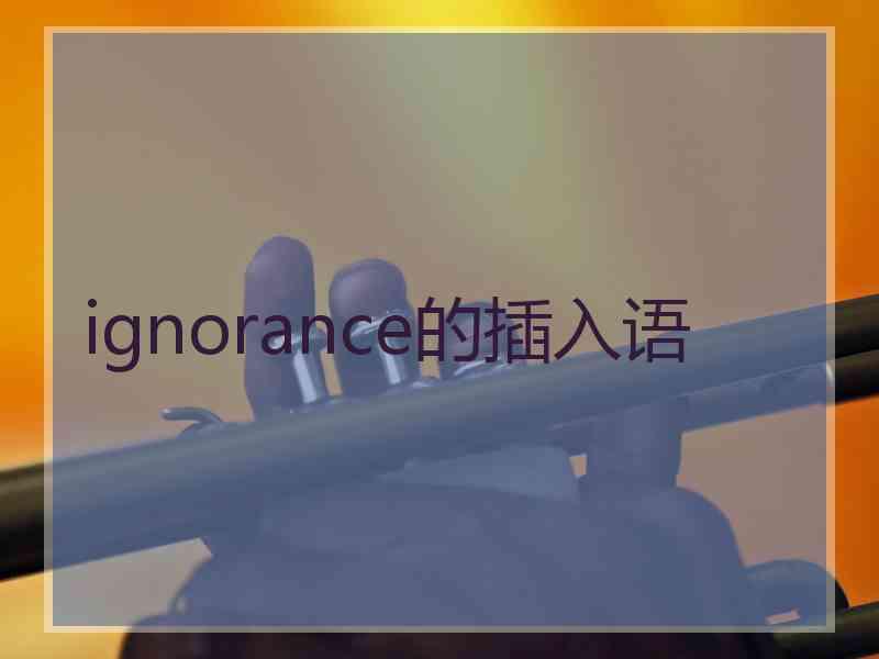 ignorance的插入语