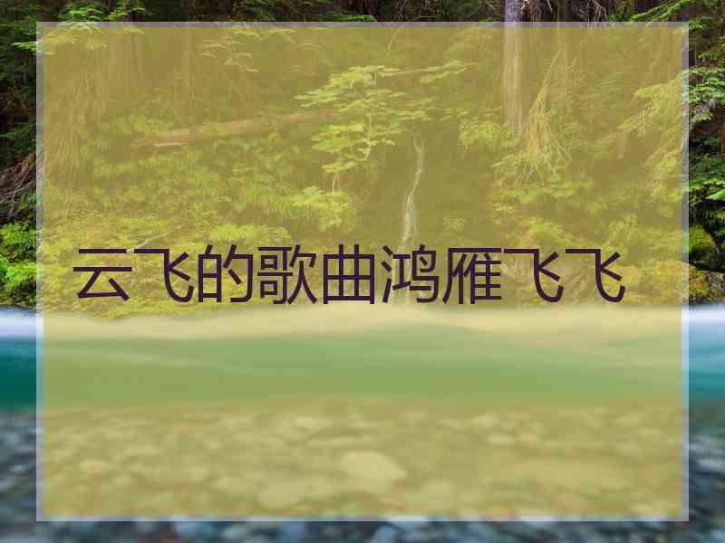 云飞的歌曲鸿雁飞飞