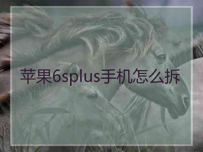苹果6splus手机怎么拆