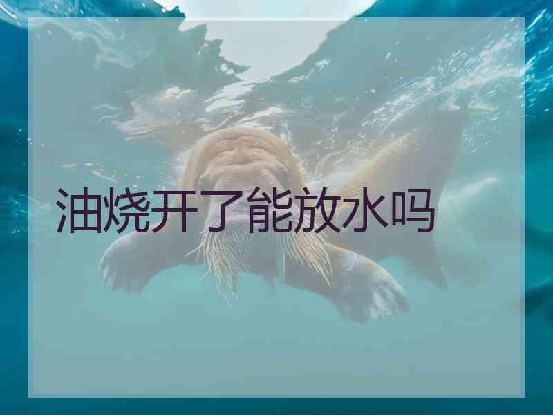 油烧开了能放水吗