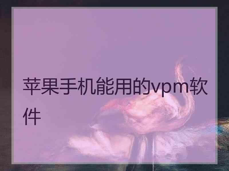 苹果手机能用的vpm软件