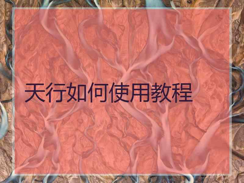 天行如何使用教程