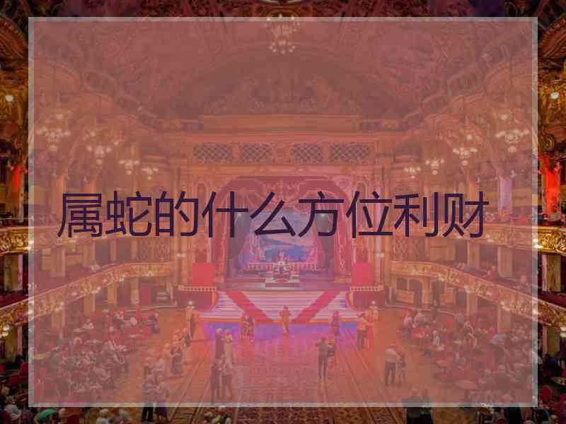 属蛇的什么方位利财