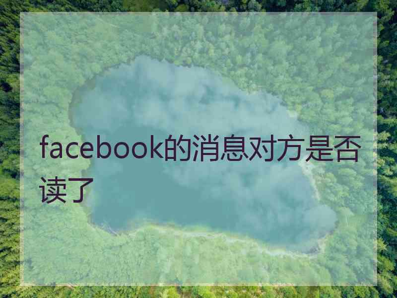 facebook的消息对方是否读了