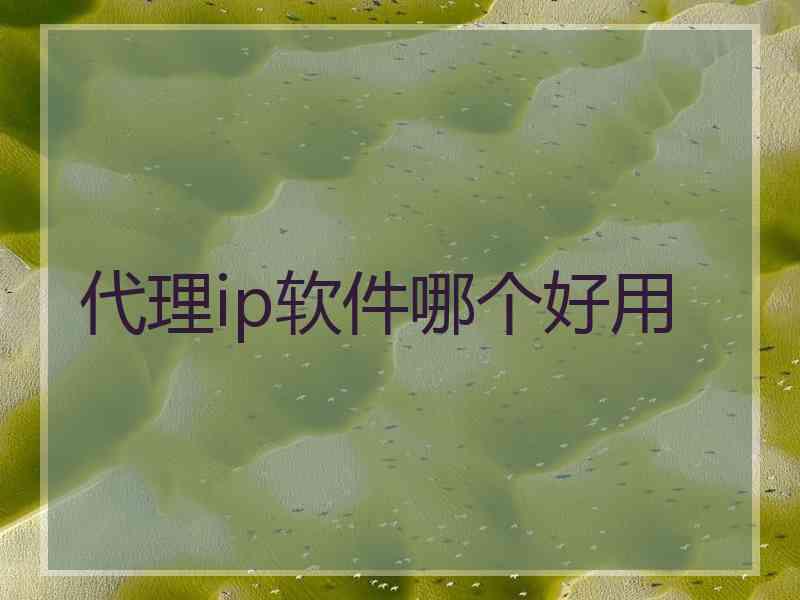 代理ip软件哪个好用