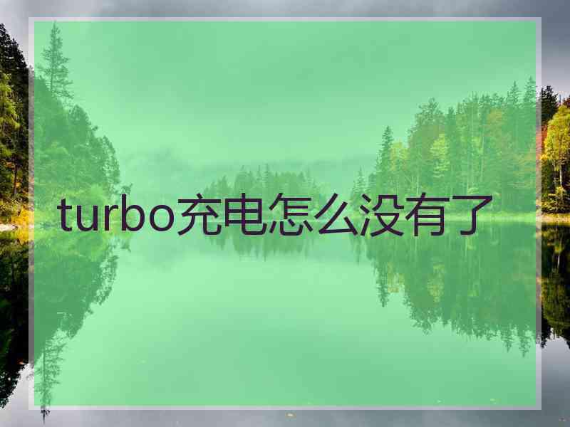 turbo充电怎么没有了