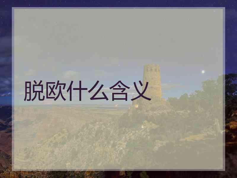 脱欧什么含义