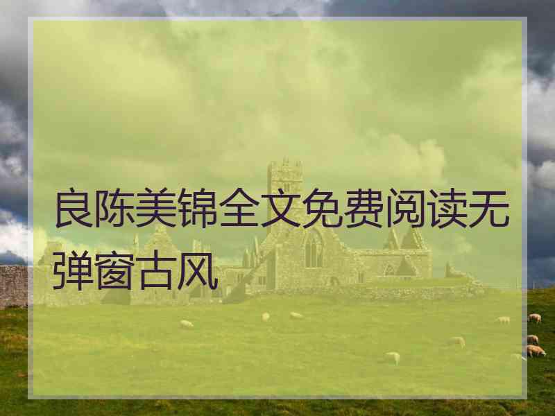 良陈美锦全文免费阅读无弹窗古风