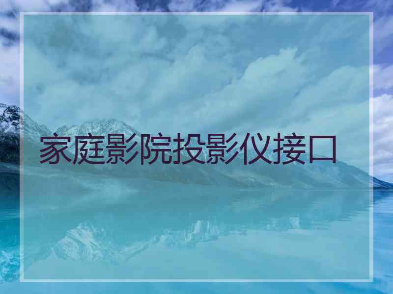 家庭影院投影仪接口
