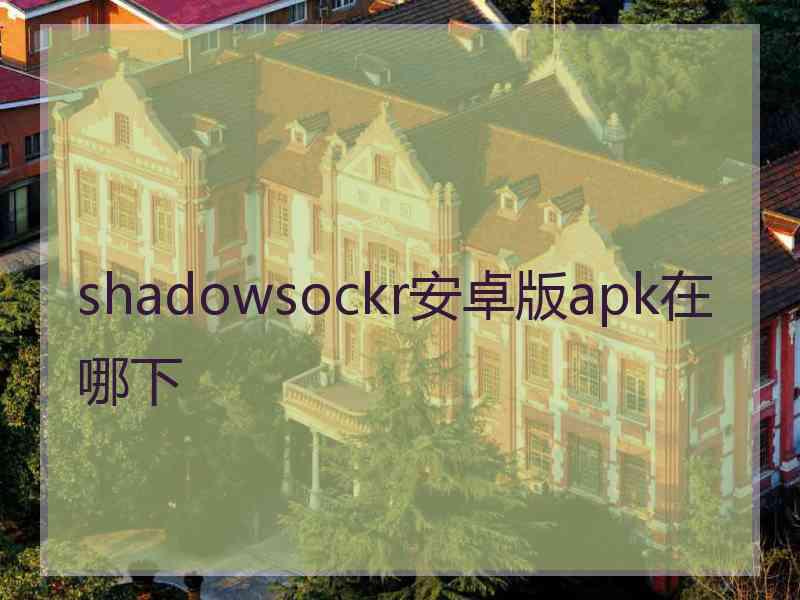 shadowsockr安卓版apk在哪下
